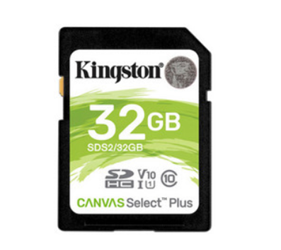 Tarjeta SDHC, Modelo Canvas Select Plus, Capacidad 32GB, Clase 10, KINGSTON SDS2/32GB