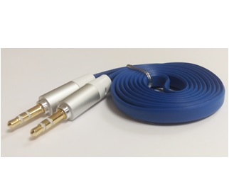 Cable de Audio 3.5 mm - 3.5 mm (M-M), Longitud 1.0 Metros, Color Azul, NACEB NA-488AZ