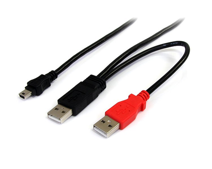 Cable de 1.8m USB en Y para Discos Duros Externos, 2xUSB A (Macho) a 1xUSB Mini B (Macho), STARTECH USB2HABMY6