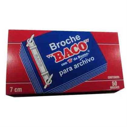 Broche para Archivo, 7 cms, Económico, Caja Roja C/50 Piezas, BACO BB001