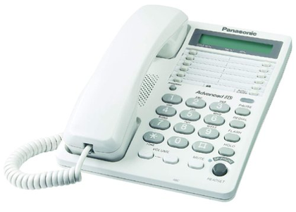 Teléfono Alámbrico Unilínea, Altavoz, Pantalla de 1 Línea, Color Blanco, PANASONIC KX-TS108MEW