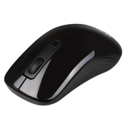 Ratón (Mouse) Óptico, Inalámbrico (USB), Hasta 1600 DPI, Color Negro, VORAGO MO-207-BK