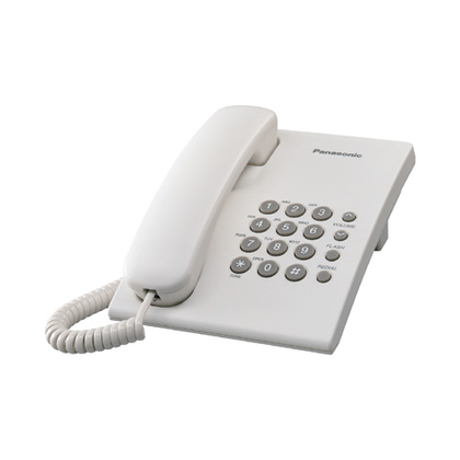 Teléfono Alámbrico Unilínea, Color Blanco, PANASONIC KX-TS500MEW