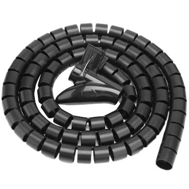 Espiral Organizador de Cables, Color Negro, 2 cm x 1.5 Metros, BROBOTIX 263533