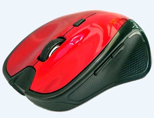 Ratón (Mouse) Óptico, Inalámbrico (USB), Hasta 1200 DPI, Color Rojo, NACEB NA-181R