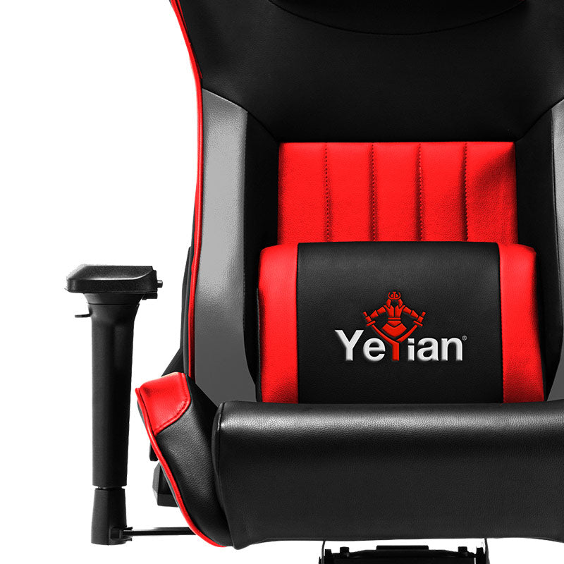 Silla Gamer YEYIAN Modelo Cadira 2150, Reclinable, C/ Soporte Cervical y Lumbar, Color Rojo / Negro, Max. 150 Kg, QIAN YAR-9015R