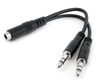 Adaptador de Audio 3.5 mm - 3.5 mm (2x M - 1x H), Color Negro, STARTECH MUYHSFMM