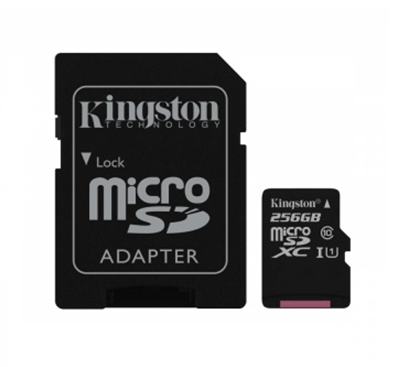 Tarjeta MicroSDXC, Modelo Canvas Select Plus, Capacidad 256GB, Clase 10, Incluye Adaptador SD, KINGSTON SDCS/256GB