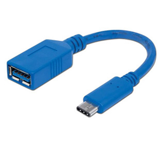 Adaptador USB-C - USB (M-H), Color Negro, 0.15 Metros, MANHATTAN 353540