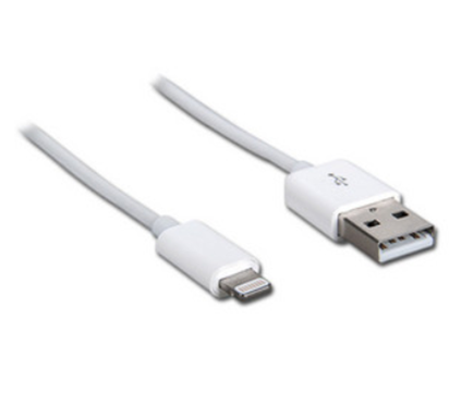 Cable de Datos Ligthning - USB (M-M), Color Blanco, Longitud 1.0 Metros, MANHATTA 393744