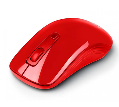 Ratón (Mouse) Óptico, Alámbrico (USB), Hasta 1600 DPI, Color Rojo, VORAGO MO-102-RD