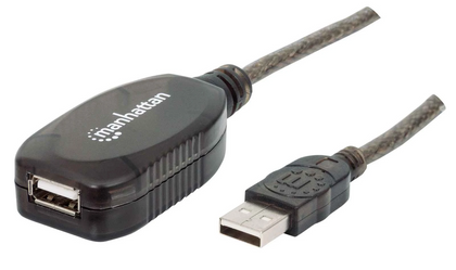 Cable Extensión Activa USB 2.0 (M) a USB 2.0 (H), Longitud 10 Metros, MANHATTAN 151573