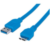 Cable de Datos USB - Micro USB-B (M), Color Azul, Longitud 1.0 Metros, MANHATTAN 393898