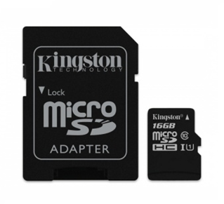 Tarjeta MicroSDHC, Modelo Canvas Select Plus, Capacidad 16GB, Clase 10, Incluye Adaptador SD, KINGSTON SDCS/16GB