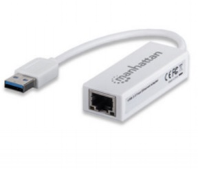 Adaptador USB - Ethernet, 10/100 Mbps, Color Blanco, MANHATTAN 506731