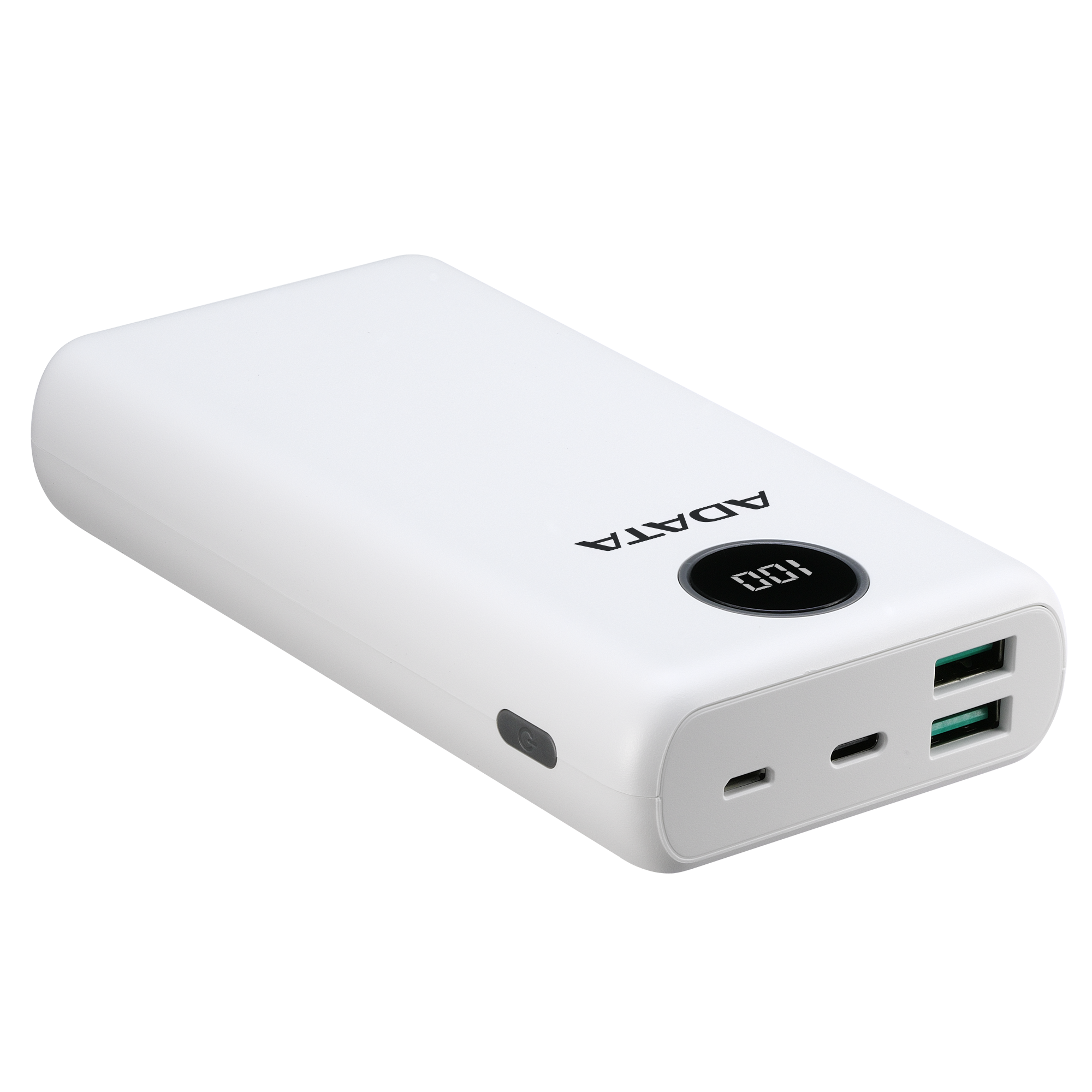 Power Bank (Cargador Portátil), 2 x USB (H) 1x USB-C (H), Capacidad: 20,000 mAh, Color Blanco, ADATA AP20000QCD-DGT-CWH