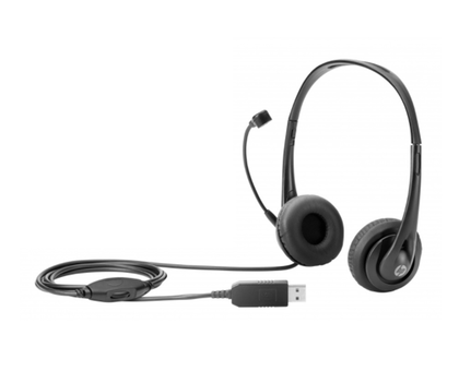 Audífonos C/ Micrófono, Conexión Alámbrica (USB), Modelo Headset V2, Color Negro, HP T1A67AA