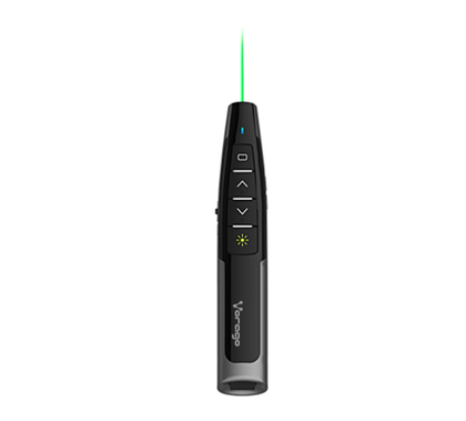 Presentador Con Apuntador Laser Color Verde, Alámbrico (USB), Hasta 30 Metros, VORAGO LASP-400