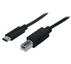 Cable de Datos USB-C - USB-B (M-M), Color Negro, Longitud 1.0 Metros, MANHATTAN 353304