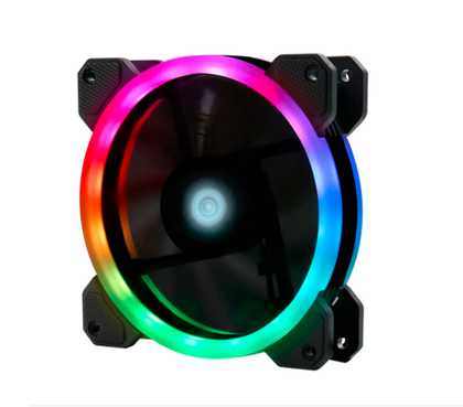 Ventilador Game Factor RGB, 120mm, 1500 RPM, Color Negro, Requiere Kit FKG400 para su Funcionamiento, VORAGO FG400