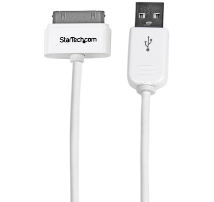 Cable 30 Pin - USB (M- M), Color Blanco, Longitud 1.0 Metros, STARTECH USB2ADC1M