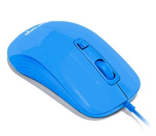 Ratón (Mouse) Óptico, Alámbrico (USB), Hasta 1600 DPI, Color Azul, VORAGO MO-102-BL