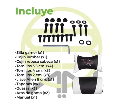 Silla Gamer Chaser, Reclinable, Reposa Pies, Soporte Cervical y Lumbar, Color Negro / Blanco, Max. 120 Kg, CHASER CH-GAMERWHITE