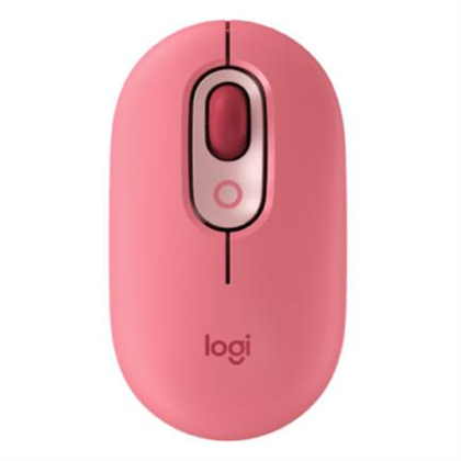 Ratón (Mouse) Modelo POP, Inalámbrico (Bluetooth), 4 Botones, Ambidiestro, Heartbreaker, Función Emojis Personalizable, Color Rosa Coral, LOGITECH 910-006551