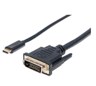 Cable de Video USB-C - DVI-D (M-M), Longitud 2.0 Metros, MANHATTAN 152457