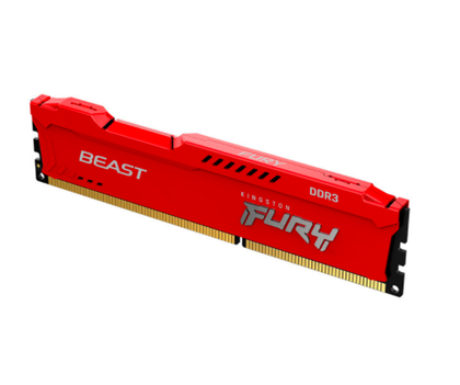 Memoria RAM FURY Beast Red DDR3 PC3-12800 (1600 MHz), 4GB, Non-ECC, CL10, Color Rojo, KINGSTON KF316C10BR/4