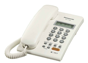 Teléfono Alámbrico C/ Identificador de Llamadas, Altavoz, Pantalla de 2 Líneas, Color Blanco, PANASONIC KX-T7705X