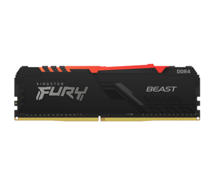Memoria RAM FURY Beast RGB, DDR4 PC4-28800 (3600MHz), 16GB, Non-ECC, CL18, KINGSTON KF436C18BBA/16