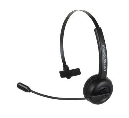 Audífono Monoaural C/ Micrófono, Conexión Inalámbrica (Bluetooth), Color Negro, Recargable, PERFECT CHOICE PC-116882