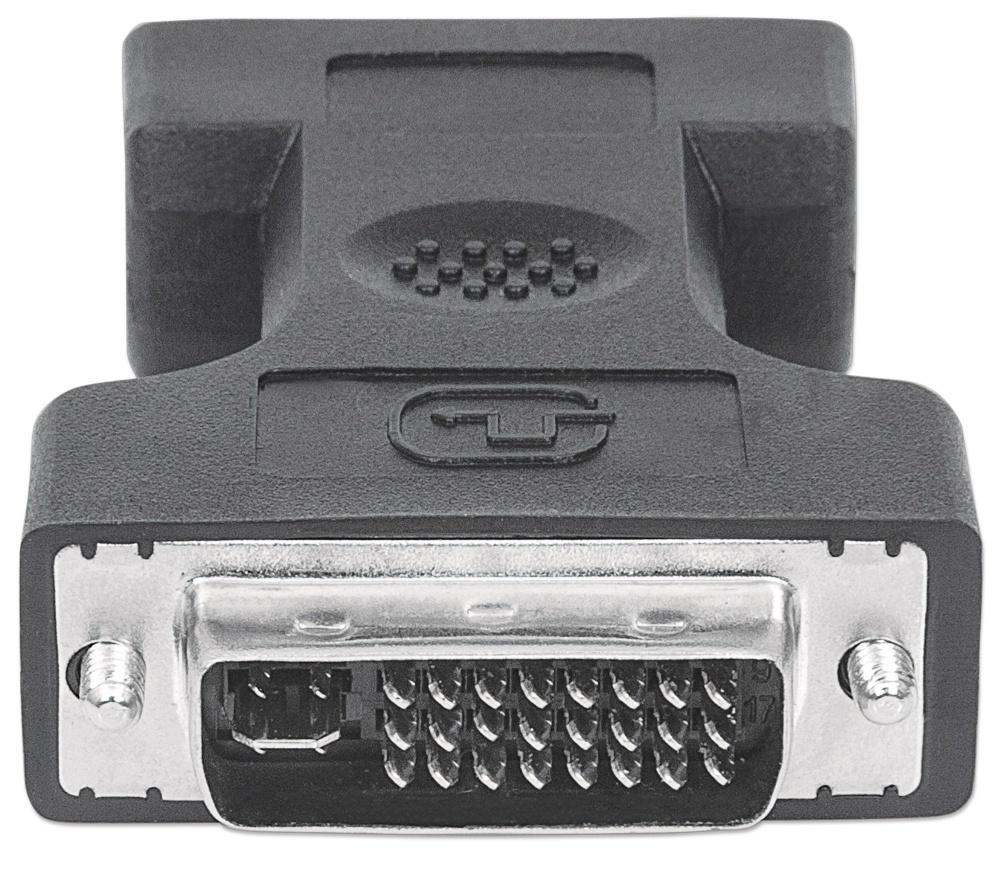 Adaptador de Video DVI-I - VGA (M-H), Enlace Dual, Color Negro, MANHATTAN 328883