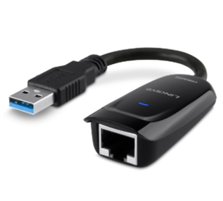 Adaptador USB - Ethernet, 10/100/1000 Mbps, Color Negro, LINKSYS USB3GIG