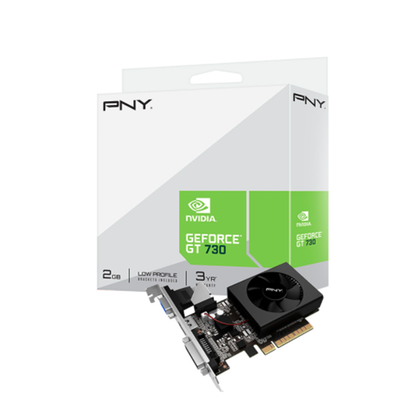Tarjeta de Video GeForce GT 730, 2GB GDDR3, 1xHDMI, 2xVGA, 1xDVI-D, PCI Express x8 2.0, Low Profile, PNY VCG7302D3SFPPB