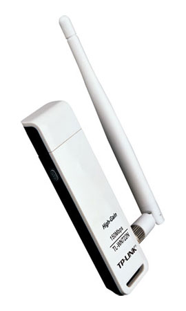 Adaptador USB - WiFi, 1 Antena Desmontable, Hasta 150 Mbps, Color Blanco, TP-LINK TL-WN722N