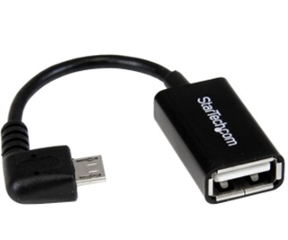 Adaptador Micro USB - USB (M-H), On-the-Go (OTG), Color Negro, Longitud 0.12 Metros, En 