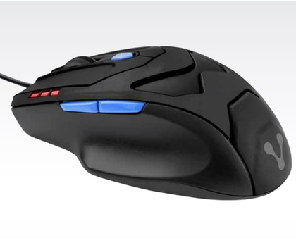 Ratón (Mouse) Gamer, Alámbirco (USB), Hasta 3400 DPI, 6 Botones, Iluminación LED, Color Negro, VORAGO MO-408