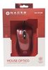 Ratón (Mouse) Óptico, Alámbrico (USB), 2400 DPI, Color Rojo, NACEB NA-0115R