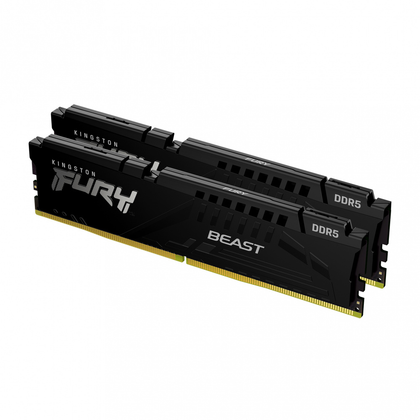 Memoria RAM Fury Beast Black DDR5, PC5-41600 (5200MHz), 32GB (2x16GB), Non-ECC, CL40, XMP, KINGSTON KF552C40BBK2-32