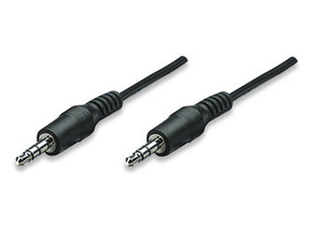 Cable de Audio 3.5 mm - 3.5 mm (M-M), Longitud 1.8 Metros, MANHATTAN 334594